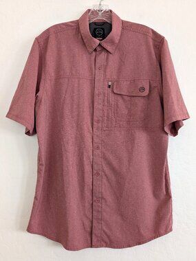 WRANGLER Shirt Men's M ATG Red All Terrain Regular Fit Outdoor Short Sleeve